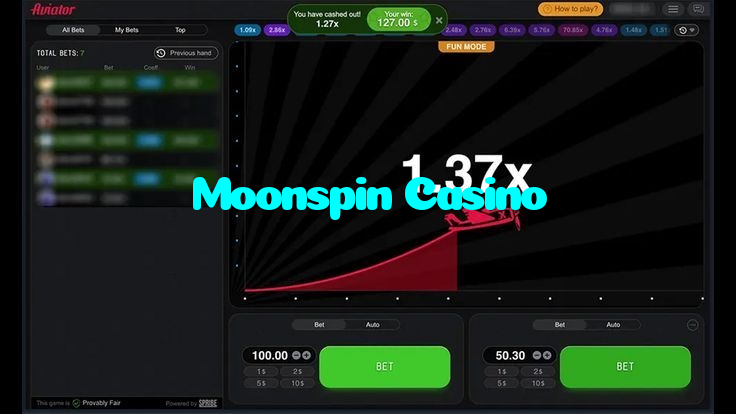 available types of Moonspin Casino bet including pre-match live express and system bets